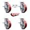 Service Caster 8 Inch Kingpinless Red Poly on Steel Wheel Caster Brakes 2 Swivel Locks, 4PK SCC-KP30S820-PUR-RS-SLB-BSL-2-SLB-2 - alternate 4
